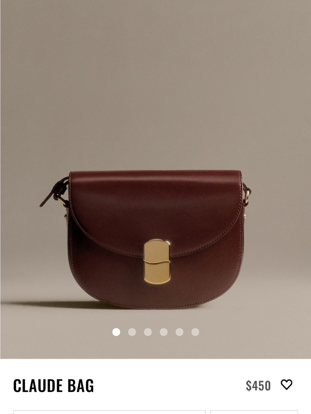Sezane Claude Bag Glossy Burgundy - Size TU